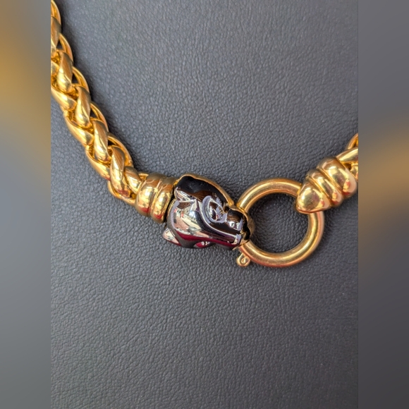 Vintage Fine Gold tone solid collar Panther head closure‎ - Picture 5 of 15
